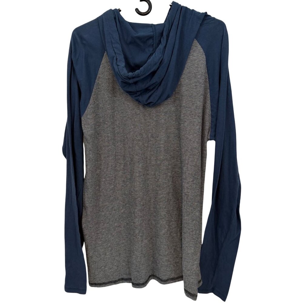 Hurley Hooded Henley Pullover Blue/Gray - Men's L - Picture 2 of 7